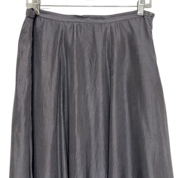Chicos Skirt Size 1 Woman’s 8 Silk Midi A-Line Gray Beaded Sequins Lined - Picture 2 of 9